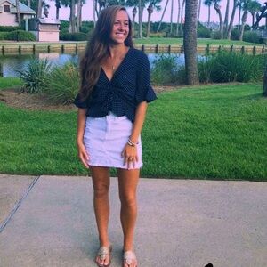 Blue Rain Navy Polka Dot Blouse